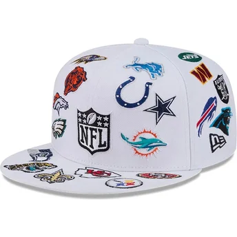 Casquette plate blanche ajustée 59FIFTY All Over NFL New Era