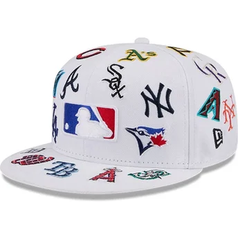 Mützen flach weiß angepasst 59FIFTY All Over der MLB von New Era