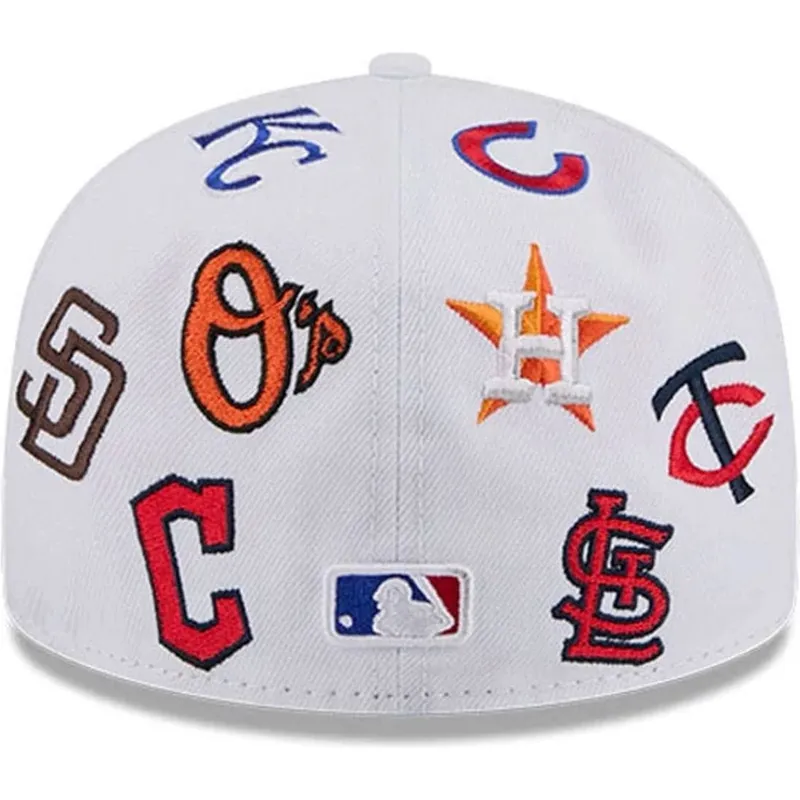 casquette-plate-blanche-ajustee-59fifty-all-over-mlb-new-era