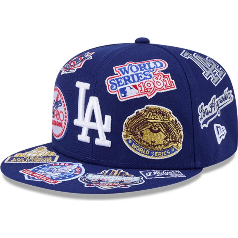 blaue-flache-verstellbare-59fifty-all-over-logos-kappe-der-los-angeles-dodgers-mlb-von-new-era