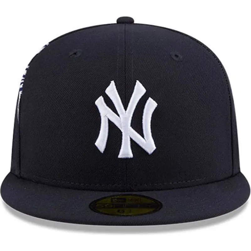 marineblaue-anliegende-59fifty-hidden-hit-flat-cap-der-new-york-yankees-mlb-von-new-era marineblaue-anliegende-59fifty-hidden-hit-flat-cap-der-new-york-yankees-mlb-von-new-era