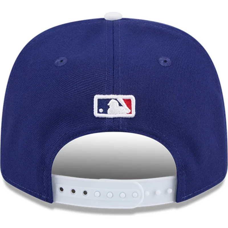 casquette-courbee-bleue-et-blanche-snapback-9seventy-stretch-snap-flower-los-angeles-dodgers-mlb-new-era