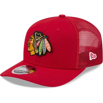 Mützen gebogen rot snapback 9SEVENTY Stretch Snap EG der Chicago Blackhawks NHL von New Era