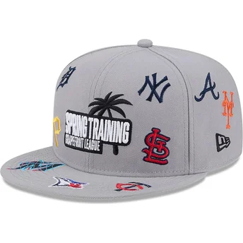 Mützen flach grau snapback 9FIFTY Scattered Grapefruit League der MLB von New Era