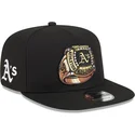 schwarze-flache-snapback-kappe-9fifty-a-frame-ring-der-oakland-athletics-mlb-von-new-era