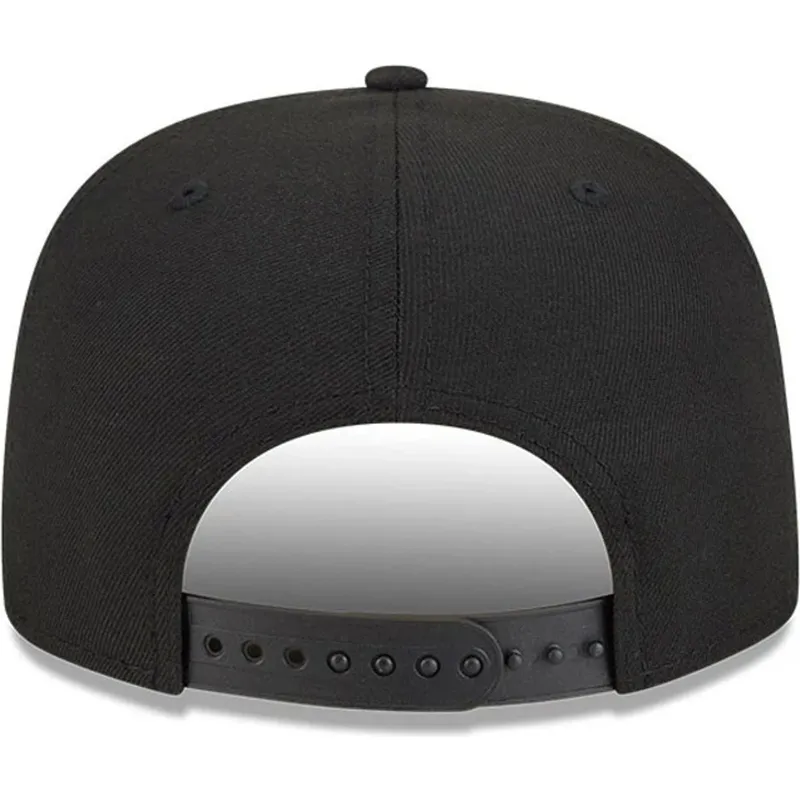 schwarze-flache-snapback-kappe-9fifty-a-frame-ring-der-oakland-athletics-mlb-von-new-era
