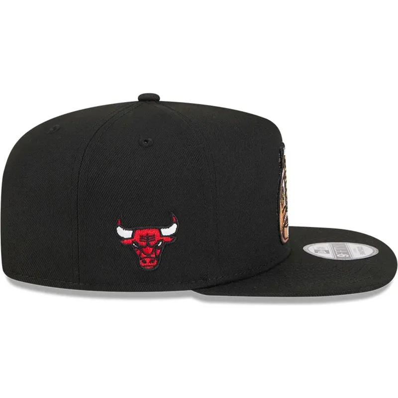 schwarze-flache-snapback-kappe-9fifty-a-frame-ring-der-chicago-bulls-nba-von-new-era