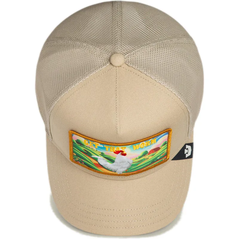 trucker-cap-beige-hahn-get-that-worm-greener-grass-the-farm-von-goorin-bros trucker-cap-beige-hahn-get-that-worm-greener-grass-the-farm-von-goorin-bros