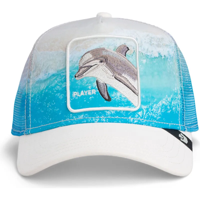 casquette-trucker-multicolore-dauphin-player-dolphin-in-the-element-the-farm-goorin-bros
