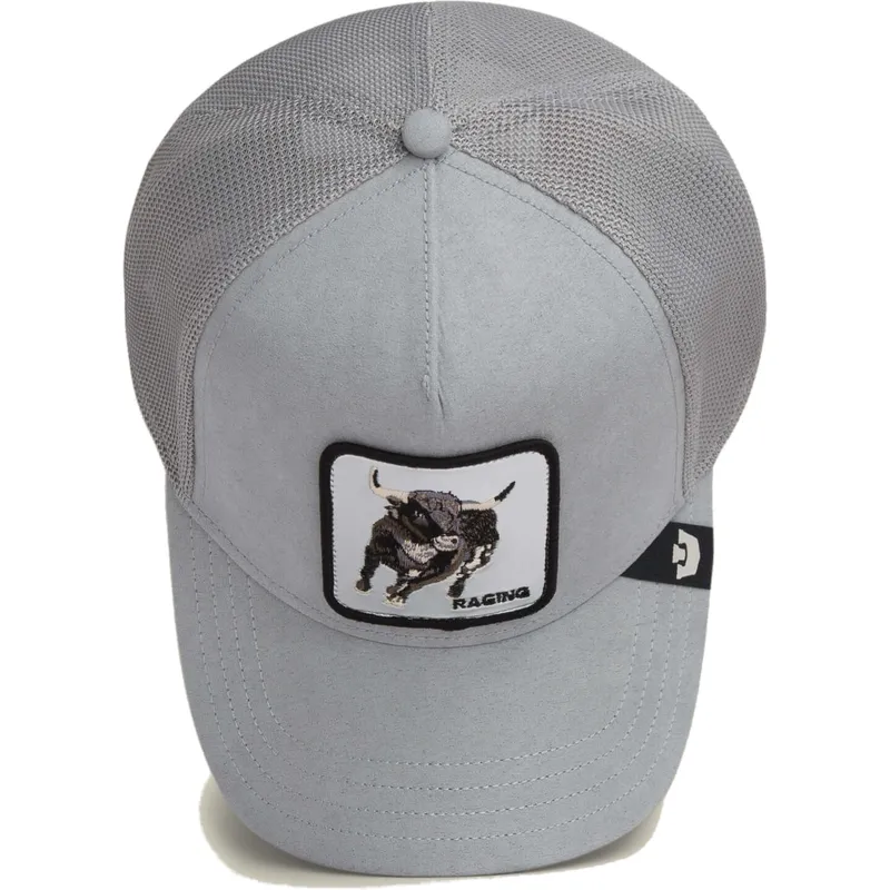 casquette-trucker-grise-bull-raging-silver-bull-metallic-the-farm-goorin-bros