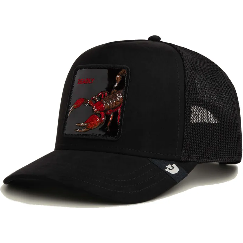 trucker-cap-schwarz-skorpion-deadly-black-out-scorpion-metallic-the-farm-von-goorin-bros