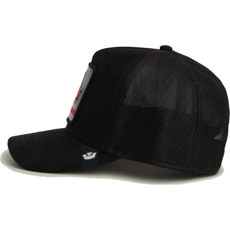 trucker-cap-schwarz-dobermann-hund-black-out-doberman-metallic-the-farm-von-goorin-bros