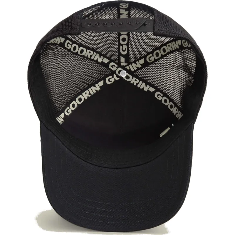 trucker-cap-schwarz-dobermann-hund-black-out-doberman-metallic-the-farm-von-goorin-bros