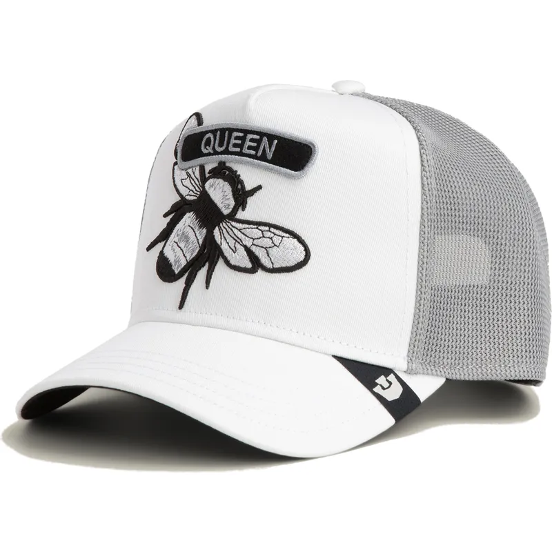 casquette-trucker-blanche-abeille-classic-rocker-queen-the-farm-goorin-bros