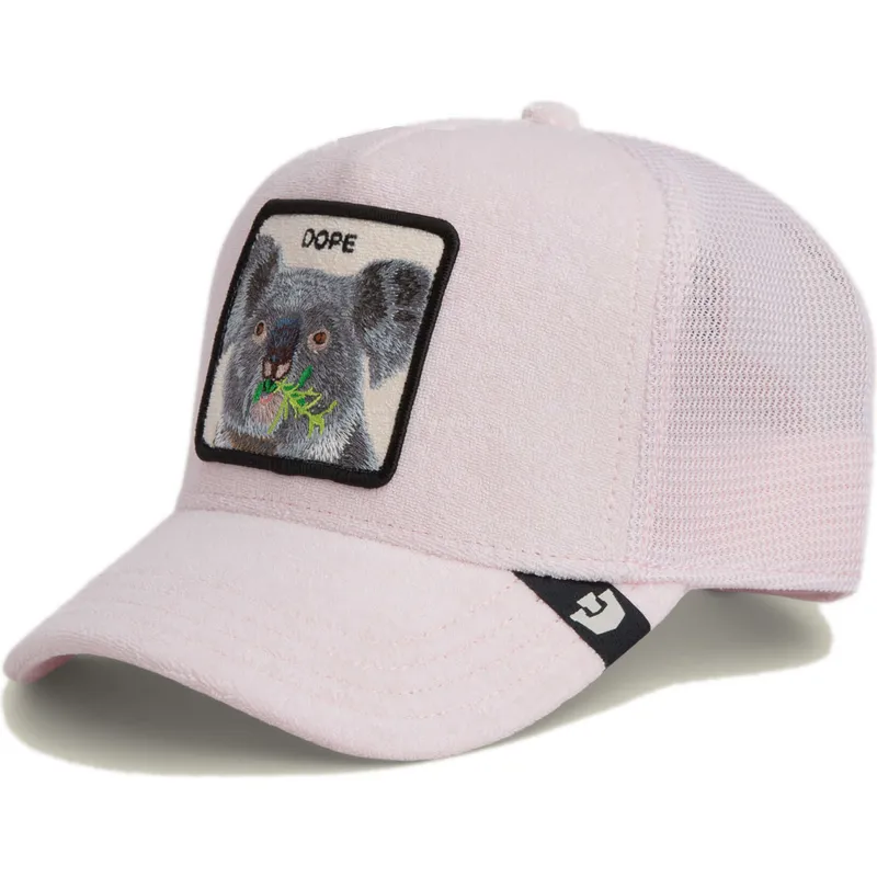 trucker-kappe-rosa-koala-dope-terry-cloth-the-farm-von-goorin-bros
