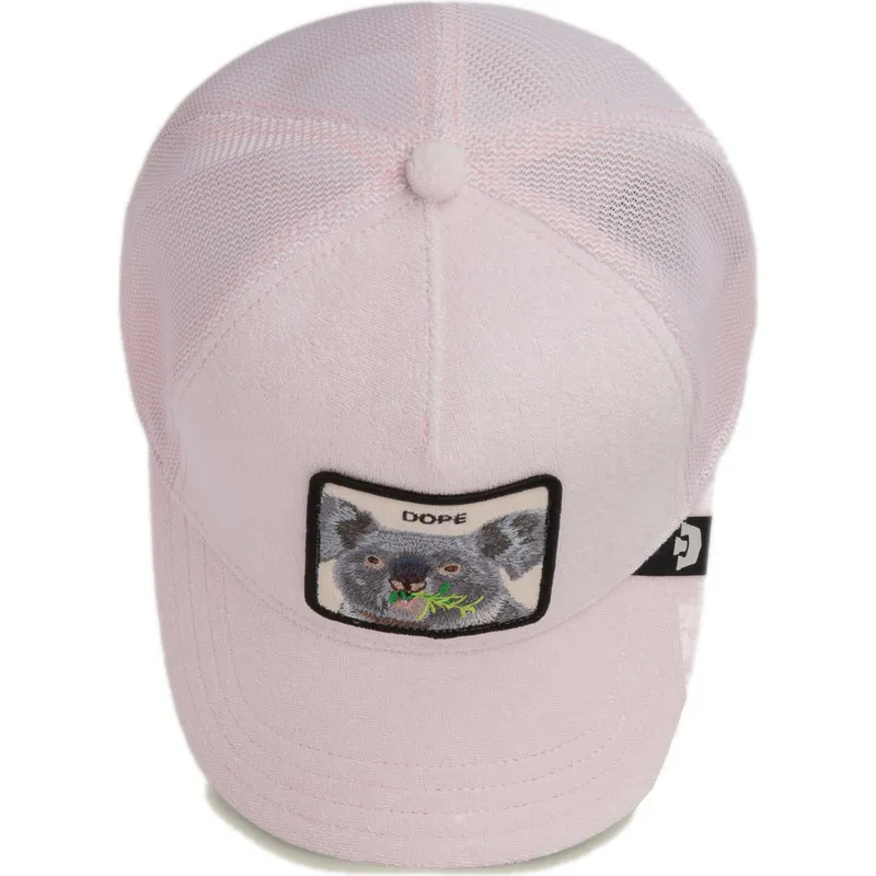 trucker-kappe-rosa-koala-dope-terry-cloth-the-farm-von-goorin-bros