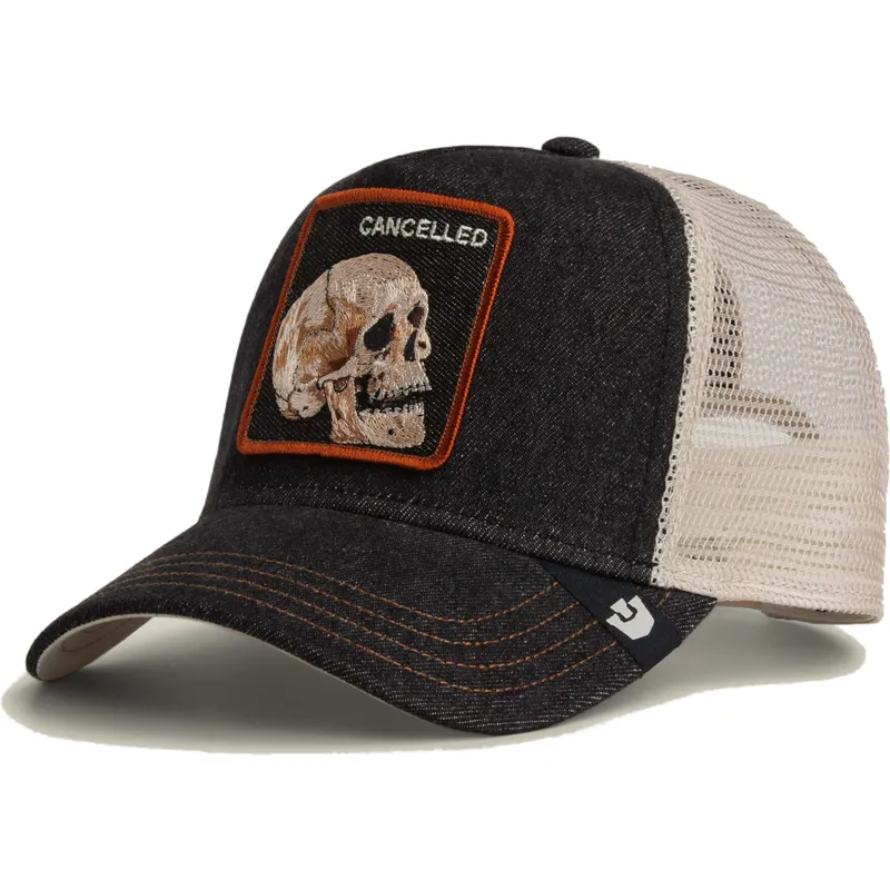 trucker-cap-schwarz-totenkopf-cancelled-denim-skull-the-farm-von-goorin-bros