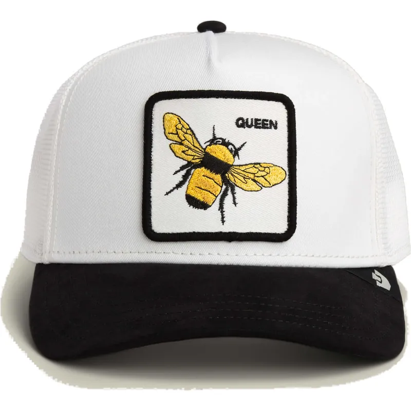 trucker-cap-weiss-und-schwarz-biene-queen-microsuede-bee-the-farm-von-goorin-bros trucker-cap-weiss-und-schwarz-biene-queen-microsuede-bee-the-farm-von-goorin-bros