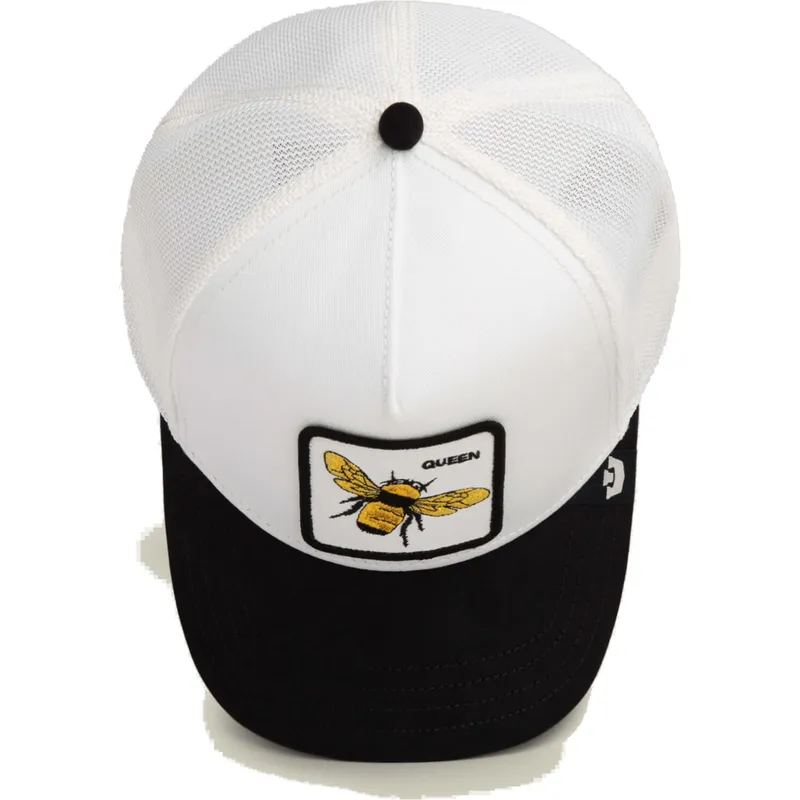 trucker-cap-weiss-und-schwarz-biene-queen-microsuede-bee-the-farm-von-goorin-bros trucker-cap-weiss-und-schwarz-biene-queen-microsuede-bee-the-farm-von-goorin-bros