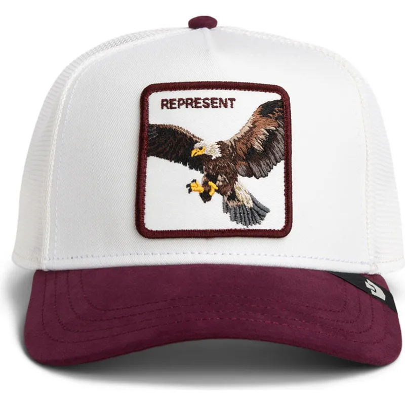 trucker-cap-weiss-und-weinrot-adler-represent-microsuede-eagle-the-farm-von-goorin-bros trucker-cap-weiss-und-weinrot-adler-represent-microsuede-eagle-the-farm-von-goorin-bros
