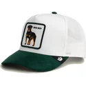 trucker-cap-weiss-und-grun-hund-rottweiler-microsuede-bad-boy-the-farm-von-goorin-bros