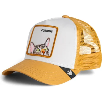 Casquette trucker marron pour enfant chat Curious Cat Mini The Farm Goorin Bros.