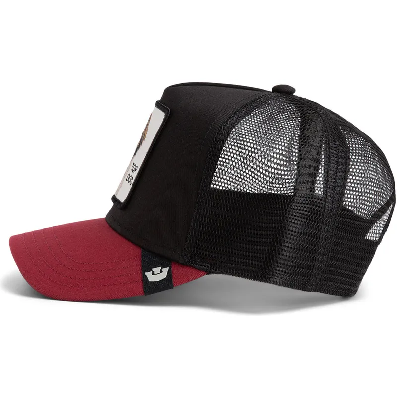 trucker-cap-schwarz-und-rot-hund-crush-top-dog-the-farm-von-goorin-bros
