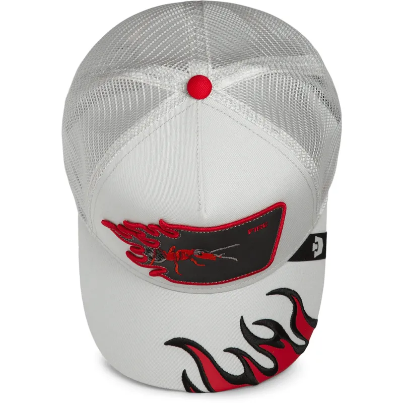 casquette-trucker-blanche-fourmi-fire-flames-the-farm-goorin-bros