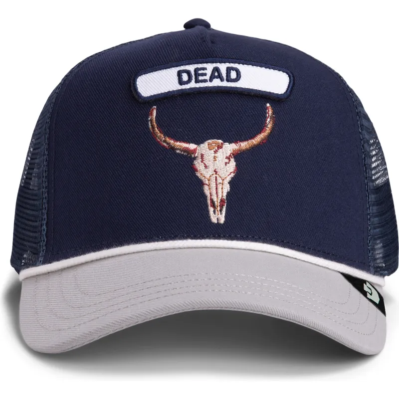 casquette-trucker-bleue-marine-boeuf-pop-rocker-skull-the-farm-goorin-bros