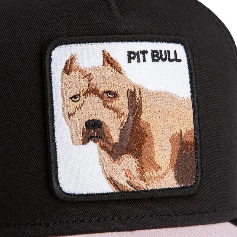 schwarze-trucker-kappe-whisper-the-pitbull-the-farm-von-goorin-bros schwarze-trucker-kappe-whisper-the-pitbull-the-farm-von-goorin-bros