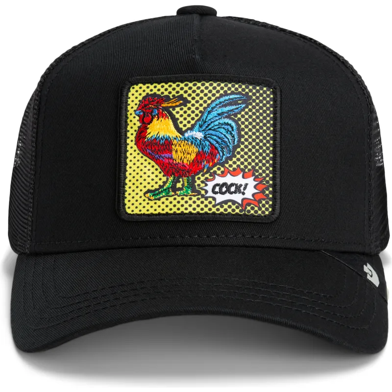 trucker-cap-schwarz-hahn-cock-rooster-pop-art-2-the-farm-von-goorin-bros trucker-cap-schwarz-hahn-cock-rooster-pop-art-2-the-farm-von-goorin-bros