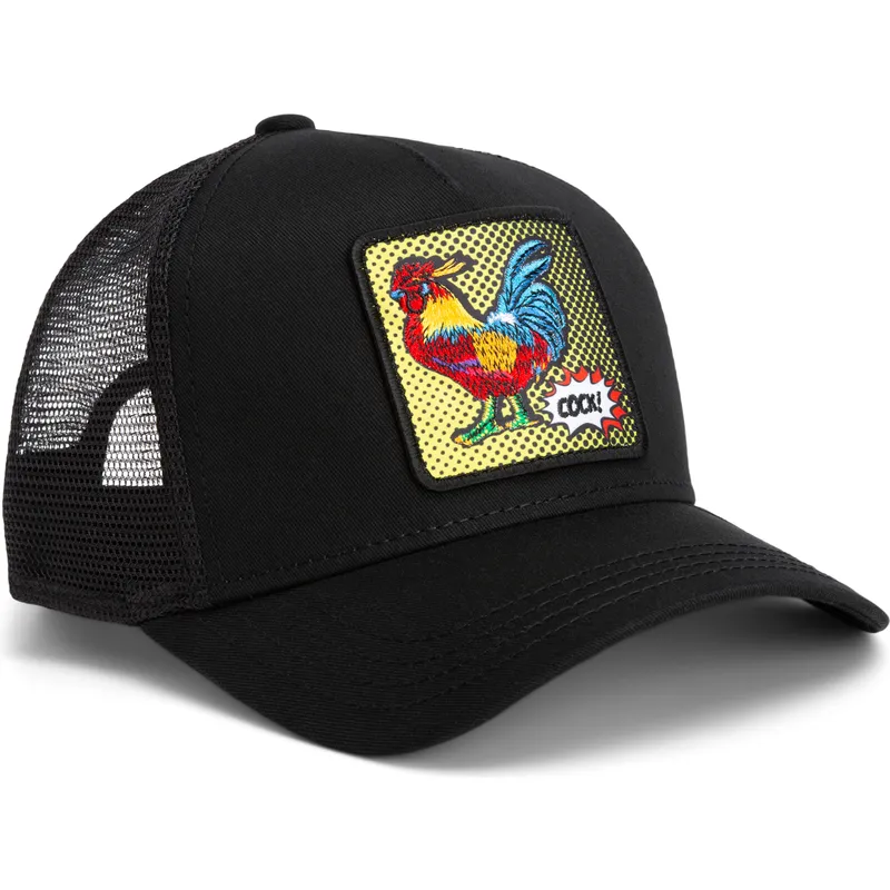 trucker-cap-schwarz-hahn-cock-rooster-pop-art-2-the-farm-von-goorin-bros trucker-cap-schwarz-hahn-cock-rooster-pop-art-2-the-farm-von-goorin-bros