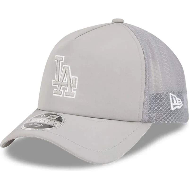 graue-trucker-kappe-9forty-apex-batting-practice-der-los-angeles-dodgers-mlb-von-new-era