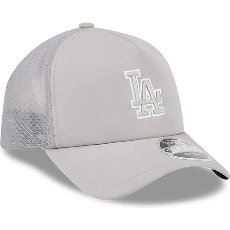 graue-trucker-kappe-9forty-apex-batting-practice-der-los-angeles-dodgers-mlb-von-new-era