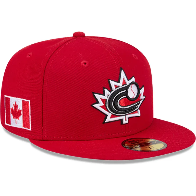 casquette-plate-rouge-ajustee-59fifty-canada-2026-world-baseball-classic-new-era