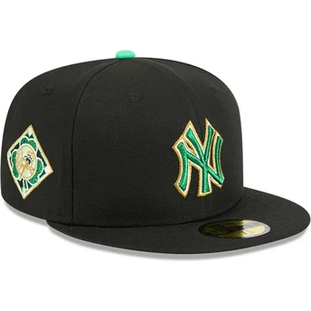 Mützen flach schwarz angepasst 59FIFTY Saint Patrick's Day der New York Yankees MLB von New Era