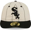 casquette-plate-beige-ajustee-59fifty-retro-crown-linen-chicago-white-sox-mlb-new-era