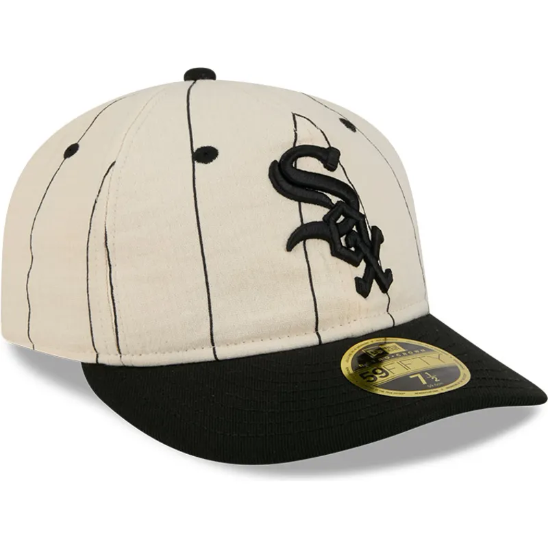 casquette-plate-beige-ajustee-59fifty-retro-crown-linen-chicago-white-sox-mlb-new-era