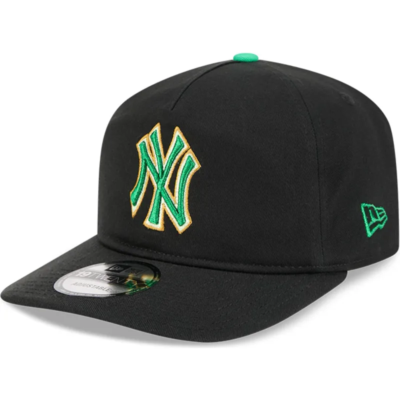 schwarze-gebogene-snapback-kappe-19twenty-saint-patrick-s-day-der-new-york-yankees-mlb-von-new-era