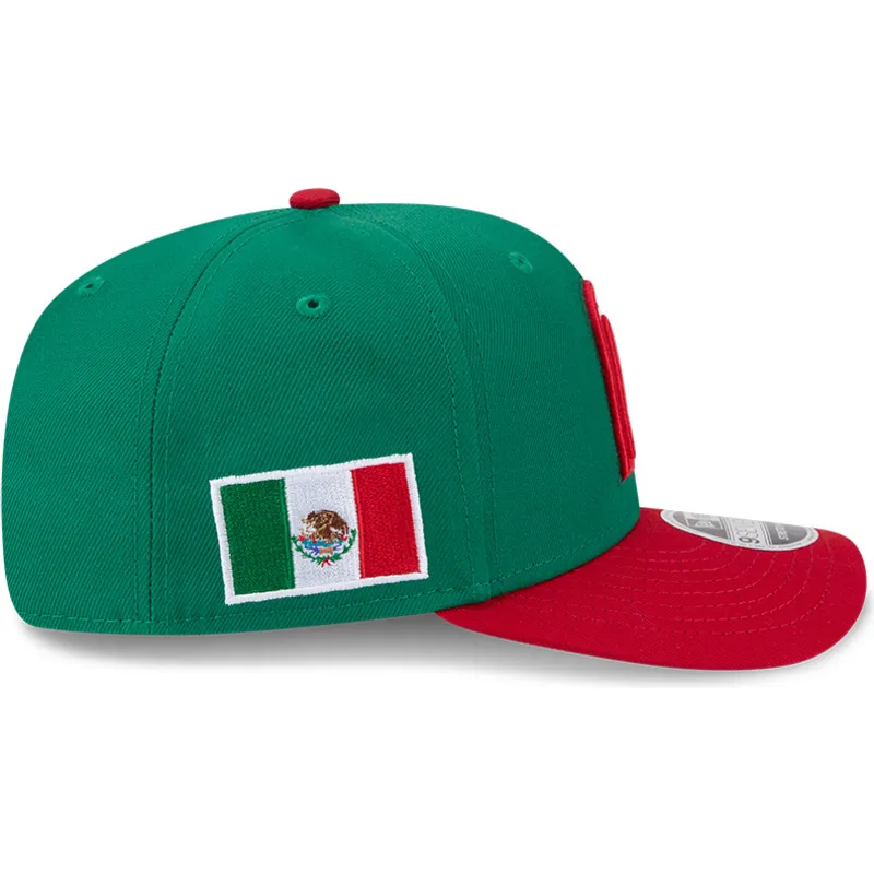 grune-und-rote-gebogene-kappe-snapback-9seventy-stretch-snap-mexico-2026-world-baseball-classic-von-new-era