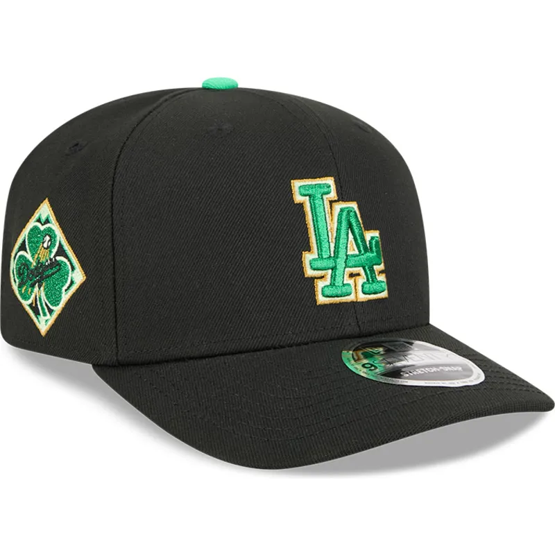 casquette-courbee-noire-snapback-9seventy-stretch-snap-saint-patrick-s-day-los-angeles-dodgers-mlb-new-era
