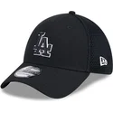 schwarze-enganliegende-trucker-kappe-mit-schwarzem-logo-39thirty-evergreen-neo-der-los-angeles-dodgers-mlb-von-new-era