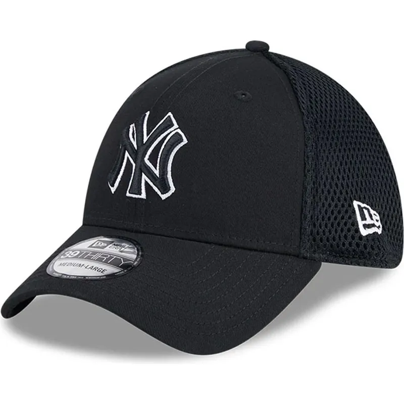 schwarze-angepasste-trucker-kappe-mit-schwarzem-logo-39thirty-evergreen-neo-der-new-york-yankees-mlb-von-new-era schwarze-angepasste-trucker-kappe-mit-schwarzem-logo-39thirty-evergreen-neo-der-new-york-yankees-mlb-von-new-era