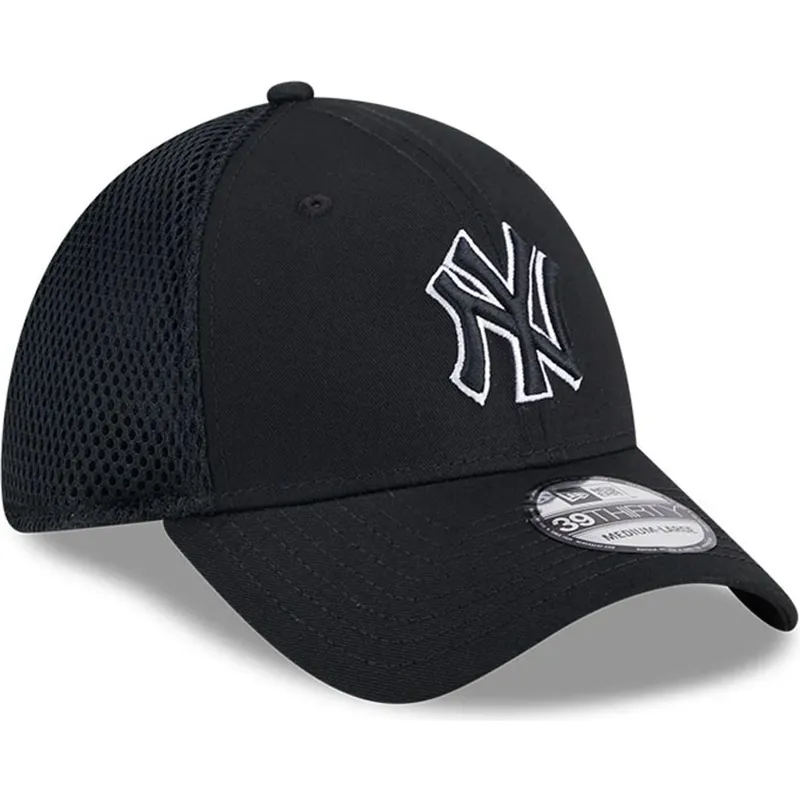 schwarze-angepasste-trucker-kappe-mit-schwarzem-logo-39thirty-evergreen-neo-der-new-york-yankees-mlb-von-new-era schwarze-angepasste-trucker-kappe-mit-schwarzem-logo-39thirty-evergreen-neo-der-new-york-yankees-mlb-von-new-era