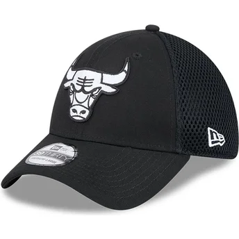 Mützen gebogen schwarz angepasst 39THIRTY Evergreen Neo der Chicago Bulls NBA von New Era