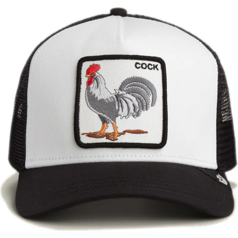 casquette-trucker-blanche-et-noire-coq-cock-rooster-the-farm-goorin-bros