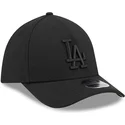 schwarze-gebogene-verstellbare-kappe-mit-schwarzem-logo-39thirty-m-crown-a-frame-der-los-angeles-dodgers-mlb-von-new-era