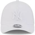 weisse-gebogene-angepasste-kappe-mit-weissem-logo-39thirty-m-crown-a-frame-von-new-york-yankees-mlb-von-new-era