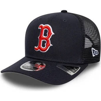 Casquette trucker bleue marine 9SEVENTY Stretch Snap Evergreen Boston Red Sox MLB New Era