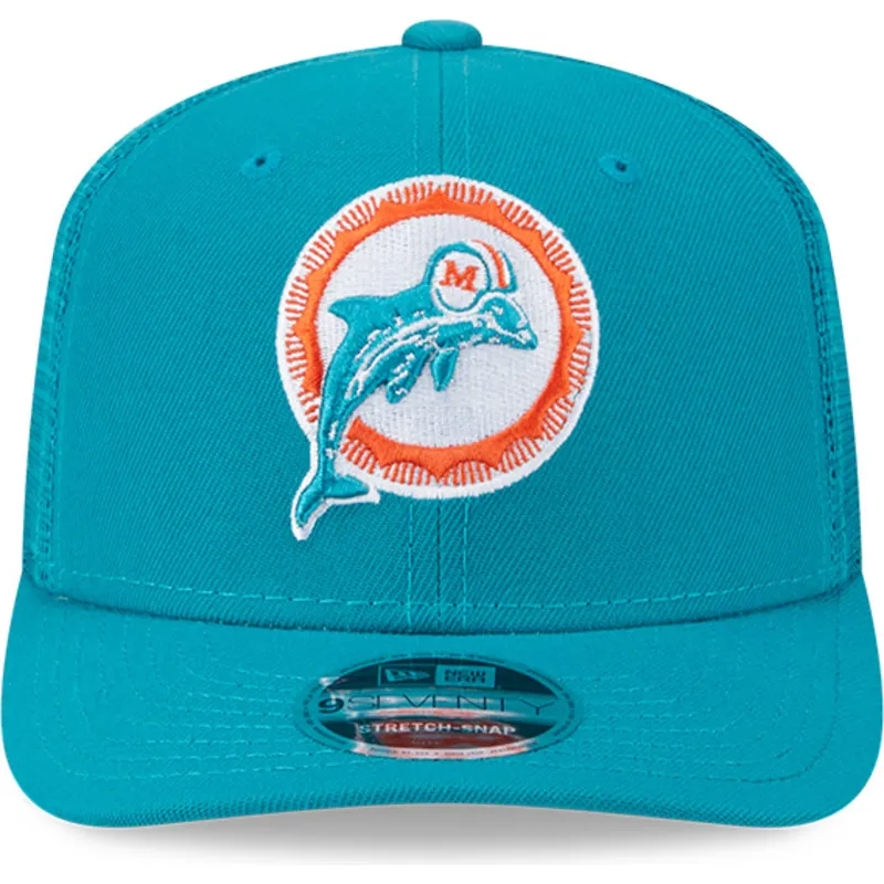 trucker-cap-blau-9seventy-stretch-snap-evergreen-helmet-der-miami-dolphins-nfl-von-new-era